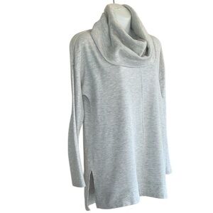 Calvin Klein Performance Gray Cowl Neck Sweater, Waffle Weave, Split sides. S